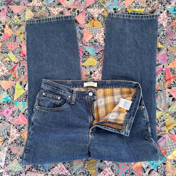 Wrangler Womens Flannel Lined Blue Jeans "Real as Wrangler" 10x30 - Picture 1 of 8